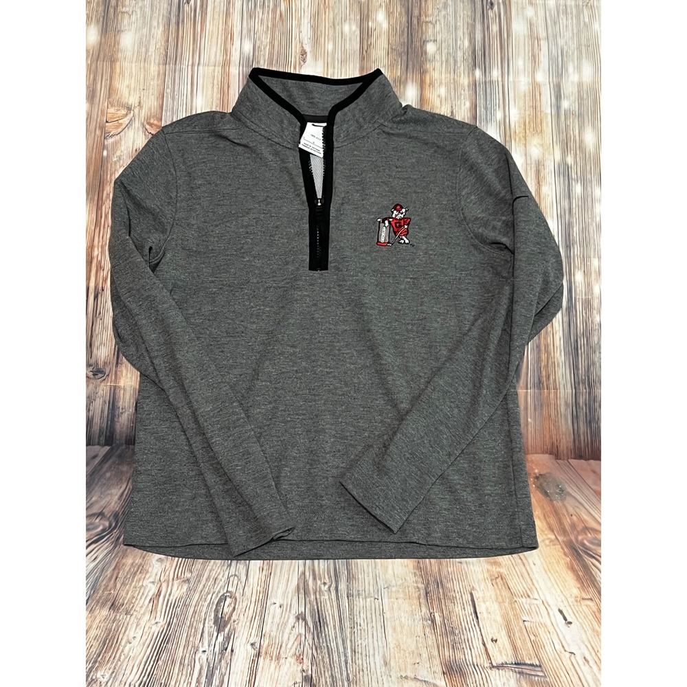 Nike Quarter-Zip Pullover Kids Large Gray Excellent Georgia Bulldogs Hairy Dawg